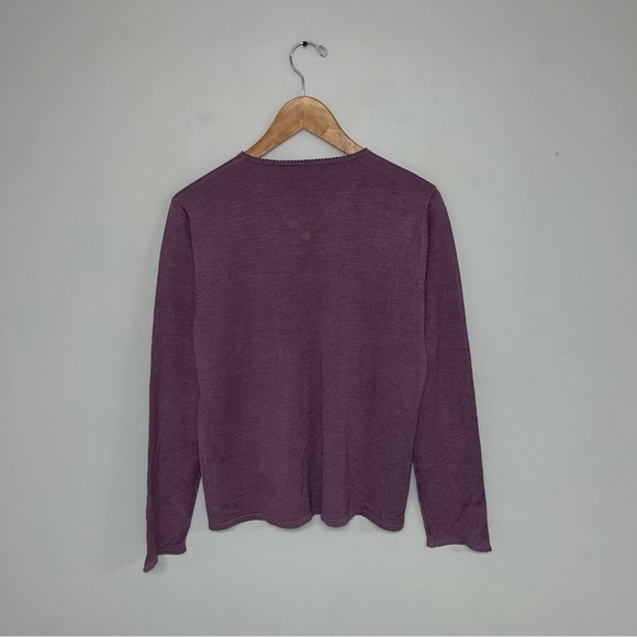 August Silk 100% Silk Sweater Women's Size Large Muted Purple Dark Lilac Vintage - Picture 4 of 7
